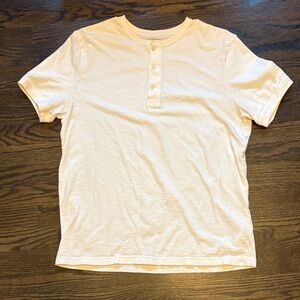 J. Crew White Short-Sleeve Henley Tee